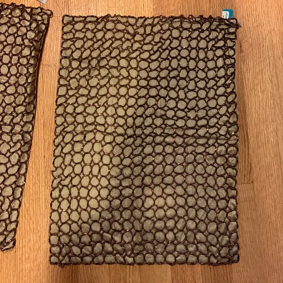 2 (set) Anthropologie beaded placemats silk backing new with tags - Picture 1 of 5